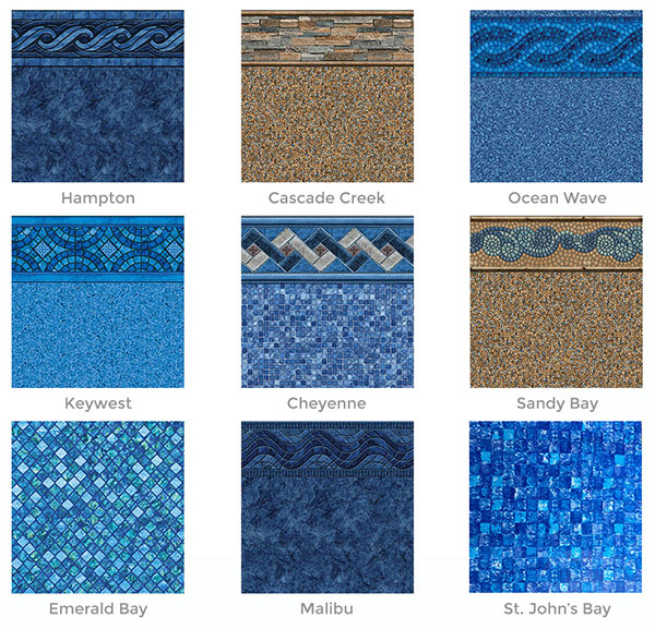 Vinyl liner color and pattern options